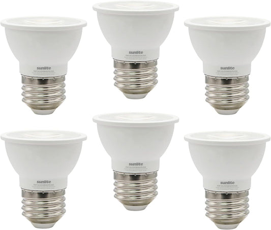 LED PAR16 Short Neck Recessed Flood Light Bulb 6-Watt, (50W Halogen Replacement), 500 Lumens, Medium E26 Base, Dimmable, 90 CRI, ETL Listed, Title 20 Compliant, 5000K Daylight - Pack of 6