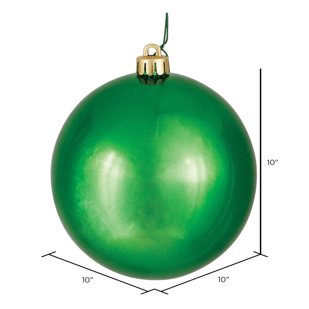 Vickerman 10" Green Shiny Ball Ornament