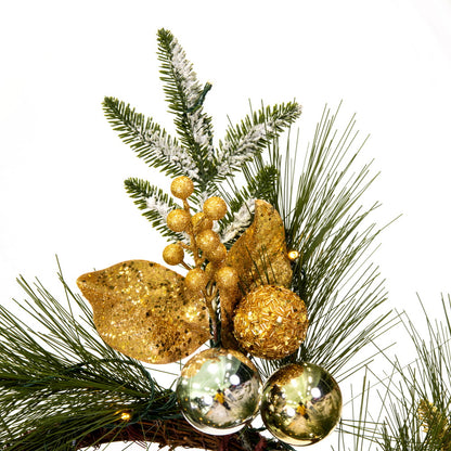 Vickerman 24" Artificial Christmas Wreath Battery Operated Warm White Lights