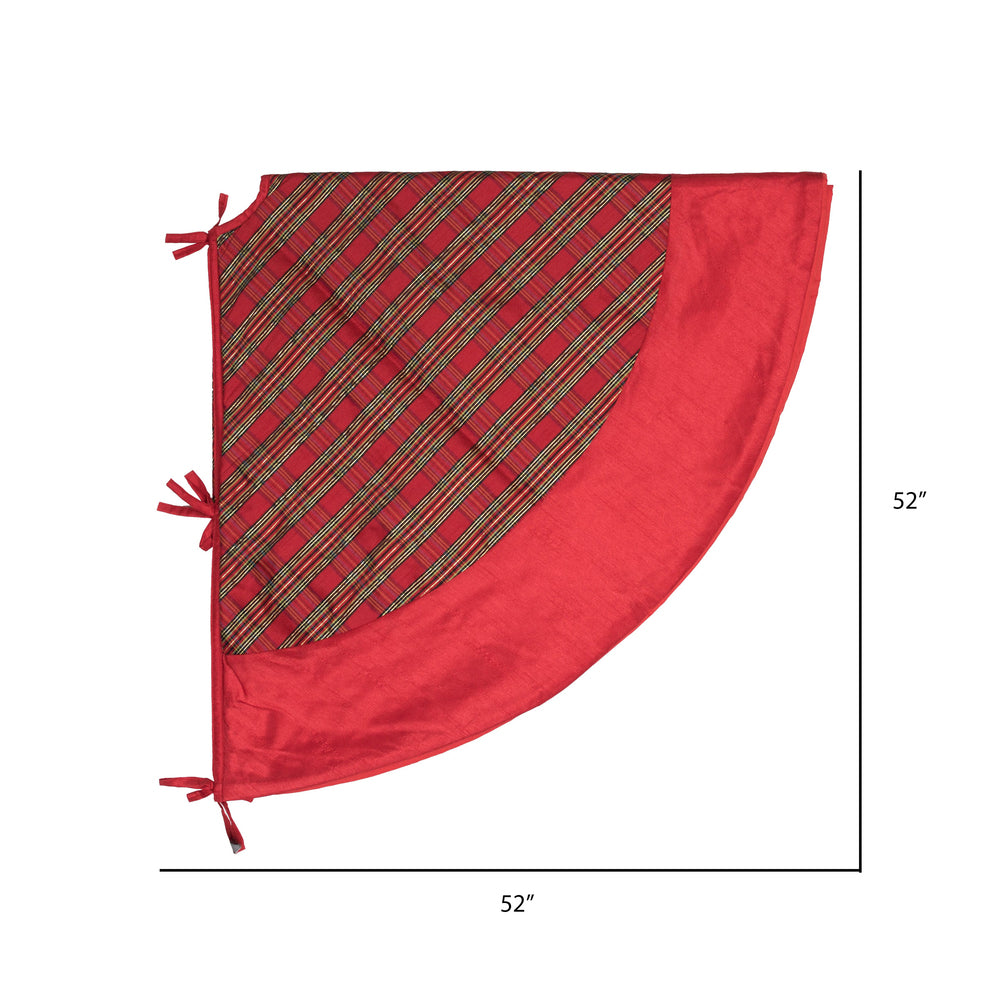 Vickerman 52" Red and Gold Plaid Christmas Tree skirt