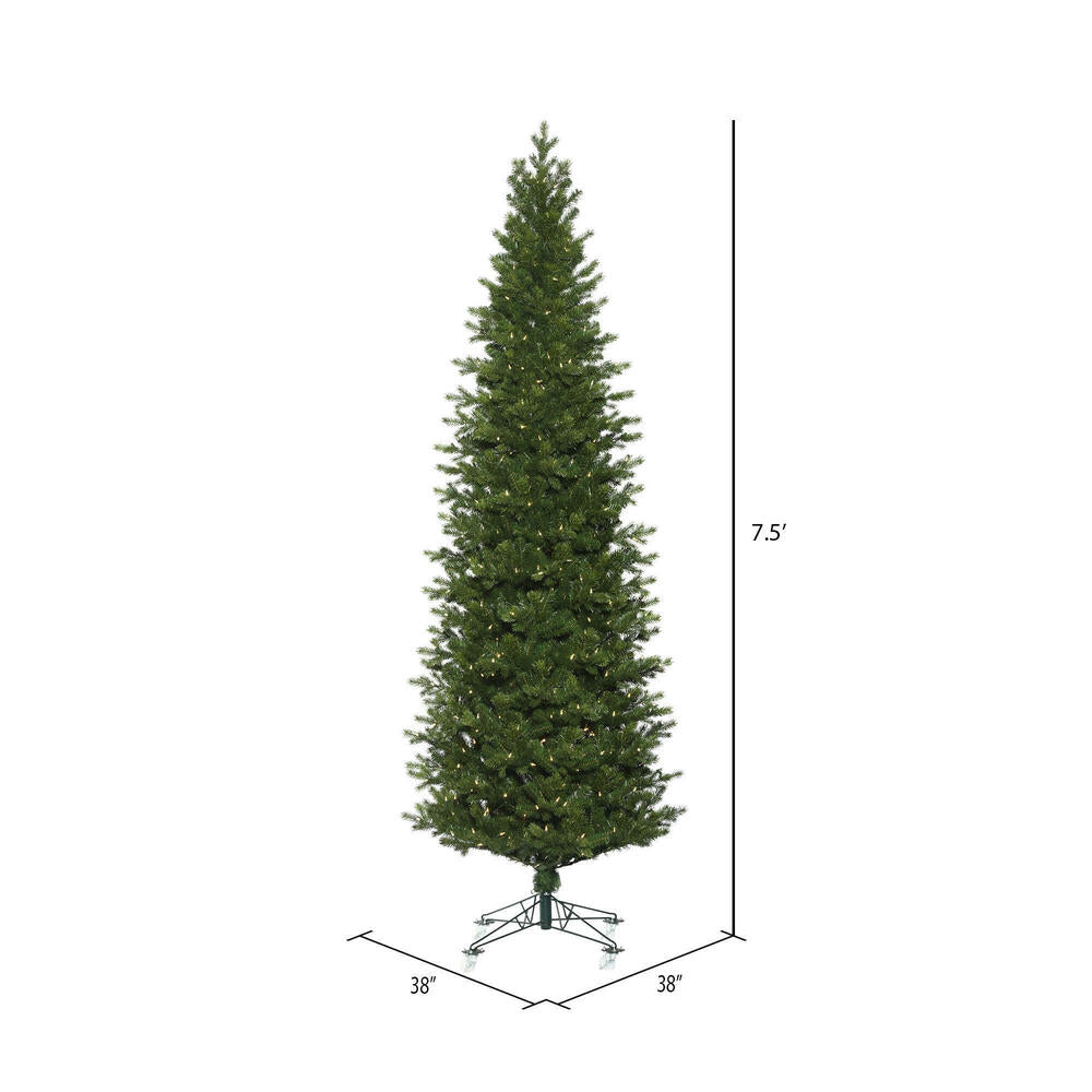Vickerman 7.5' x 38" Eagle Fraser Slim Artificial Christmas Tree Warm White Dura-lit LED Lights