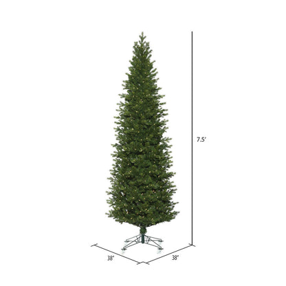 Vickerman 7.5' x 38" Eagle Fraser Slim Artificial Christmas Tree Warm White Dura-lit LED Lights