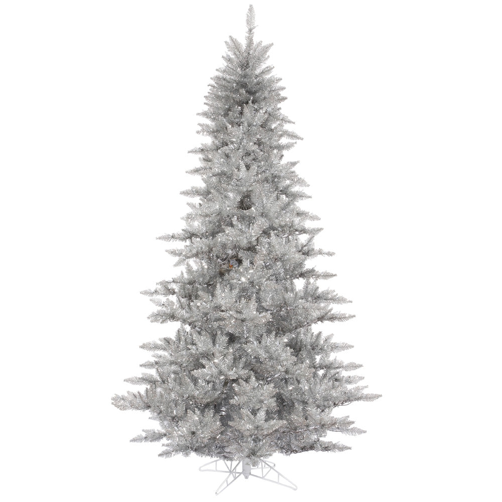 Vickerman 4.5' Silver Tinsel Fir Artificial Christmas Tree Unlit