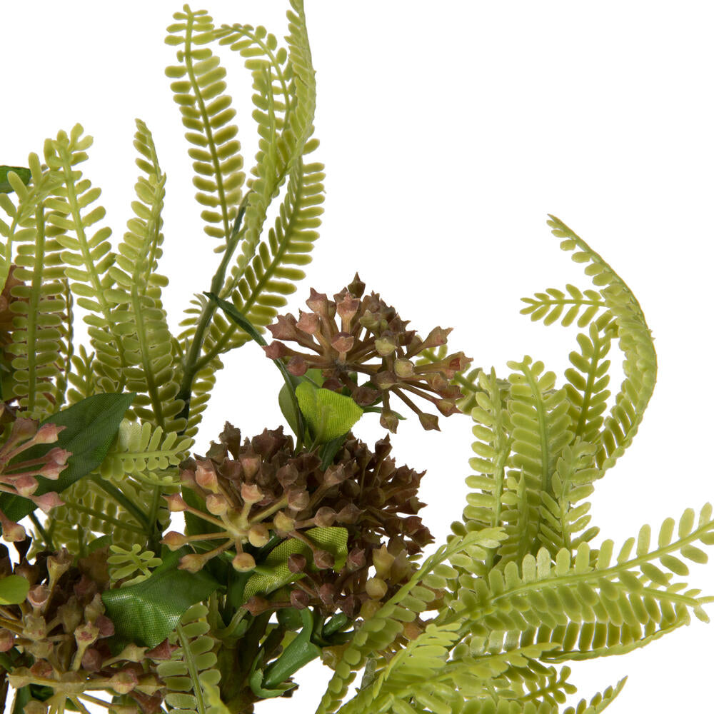 Vickerman 14" Penny Brown Artificial Wild Berry and Green Fern Bundle 2 per bag.