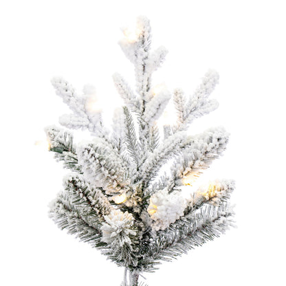 Vickerman 7.5' x 61" Flocked Hudson Fraser Fir Artificial Christmas Tree LED Warm White Lights