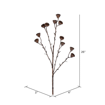 Vickerman 26" Artificial Brown Labill Spray. Includes 4 sprays per pack.