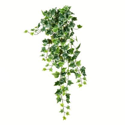 Vickerman 34" Artificial Varigated Ivy Hanging Bush.