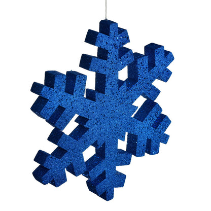 Vickerman 18" Blue Glitter Snowflake Christmas Ornament