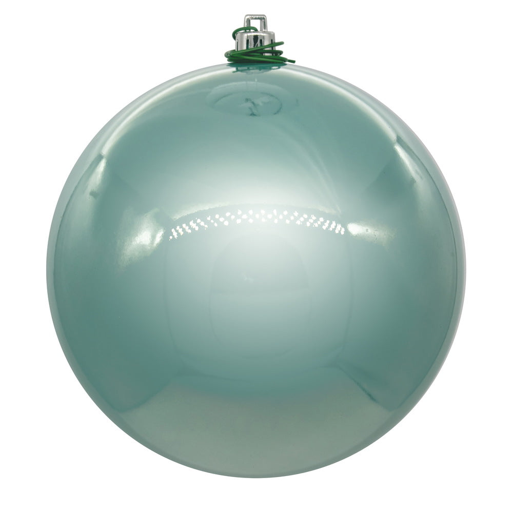 Vickerman 6" Frosty Mint Pearl UV Drilled Ball Ornament 4 per bag.