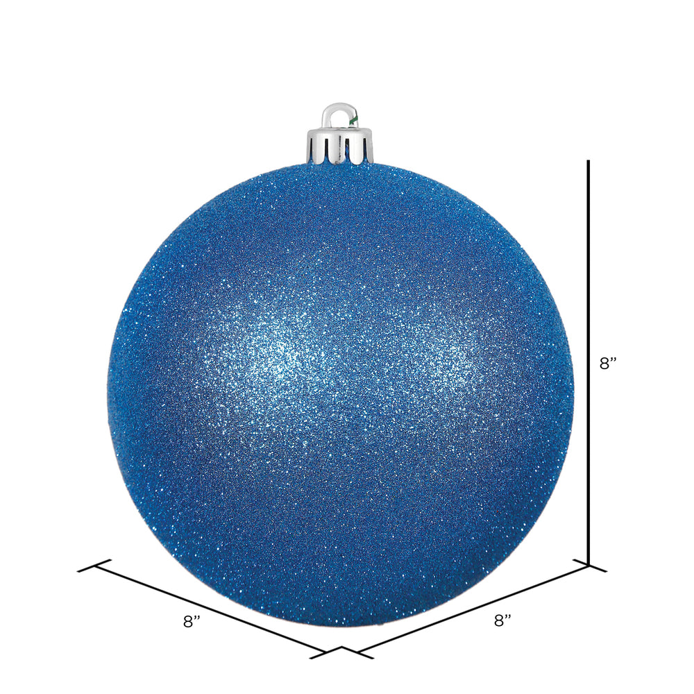 Vickerman 8" Blue Glitter Ball Ornament