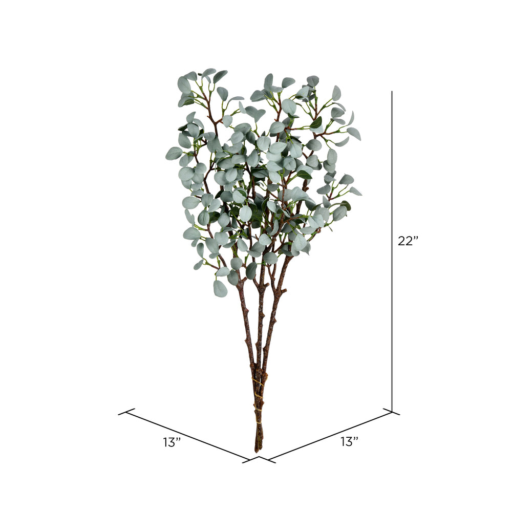 Vickerman 22" Artificial Gray Green Eucalyptus Branch Set of 3
