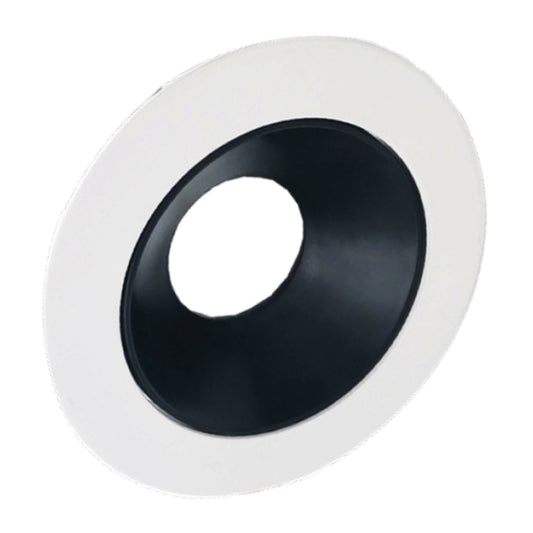 Westgate  Lrd Series 4In Adjustable Open Wing Trim - Black, White Ring, Residential Lighting, Black Finish