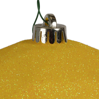 Vickerman 8" Yellow Glitter Geometric Ball Ornament