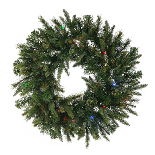 Vickerman 84" Cashmere Artificial Christmas Wreath Multi-Colored Dura-lit LED Lights