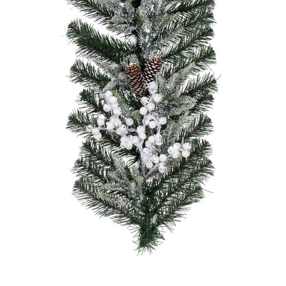 Vickerman 6' x 14" Frosted Berry Mixed Pine Cone Artificial Unlit Garland.