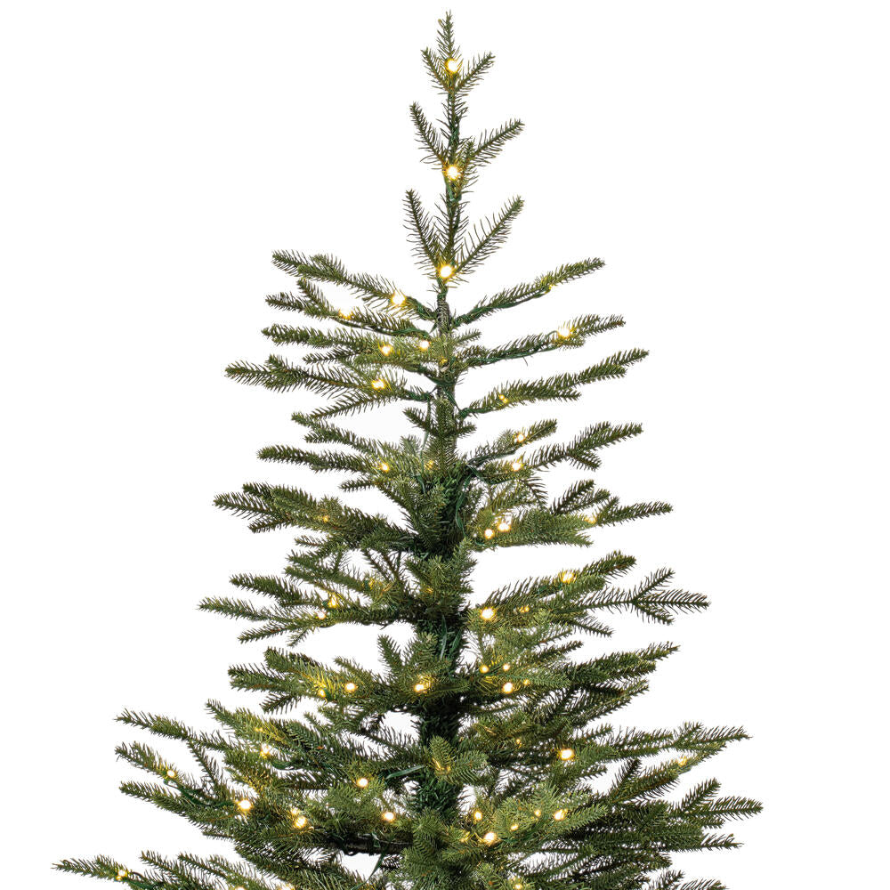 Vickerman 4' x 31" Gibson Slim Potted Pine Artificial Christmas Tree Warm White Dura-lit LED Lights
