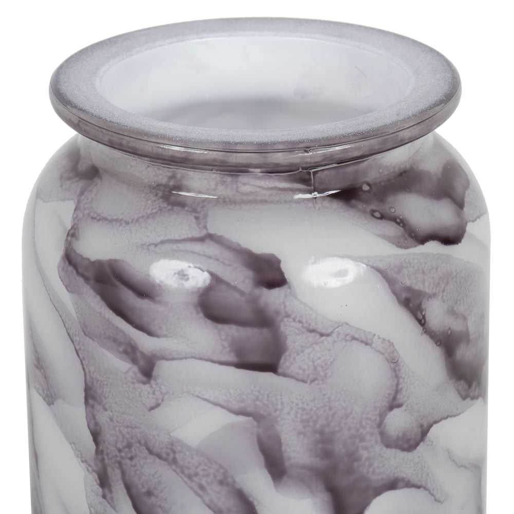 Vickerman 5.8" Marble Paint Round Glass Container