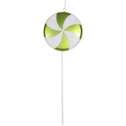 Vickerman 17" Lime-Green-White Candy Lollipop Christmas Ornament