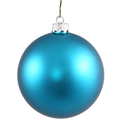 Vickerman 4" Turquoise Matte Ball Ornament 6 per Bag