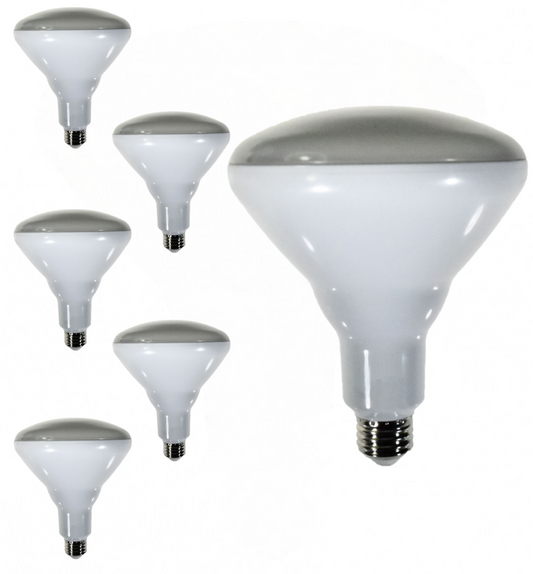 Damar BR40 LED Flood Light Bulb 15W 1100 Lumen E26 Medium Base 3000K Soft White for Interior Home Decor Kitchen Recessed Can Light Bulbs 120V 110° Beam Angle White Finish Pack of 6