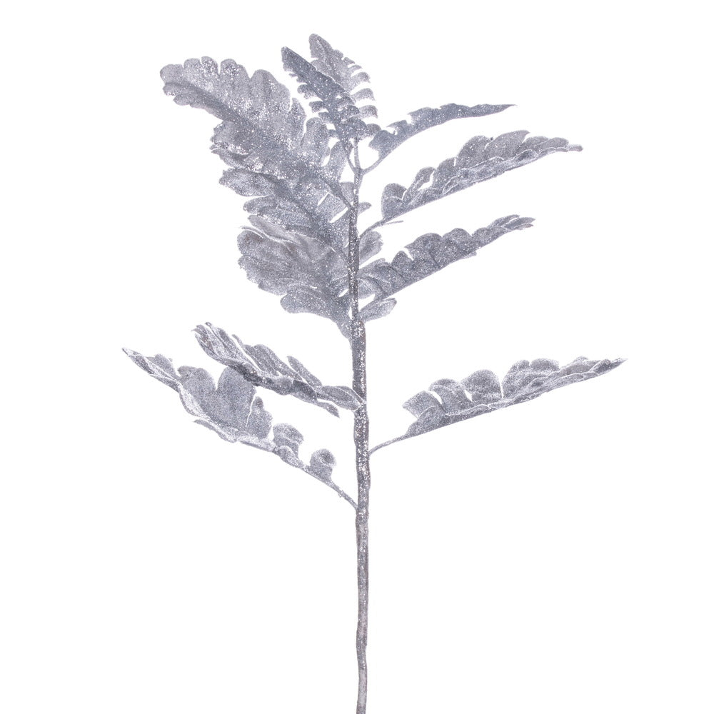 Vickerman 19" Silver Artificial Dusty Miller Glitter Spray 3 per bag.