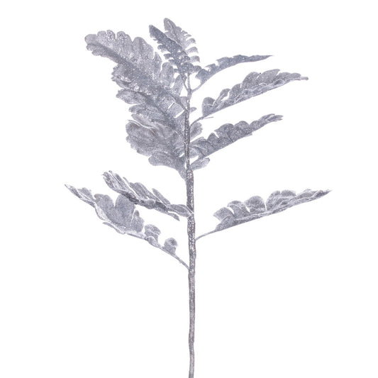 Vickerman 19" Silver Artificial Dusty Miller Glitter Spray 3 per bag.