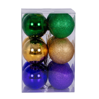 Vickerman 3" Green Copper-Gold and Purple Ornament Assortment 12 per box.