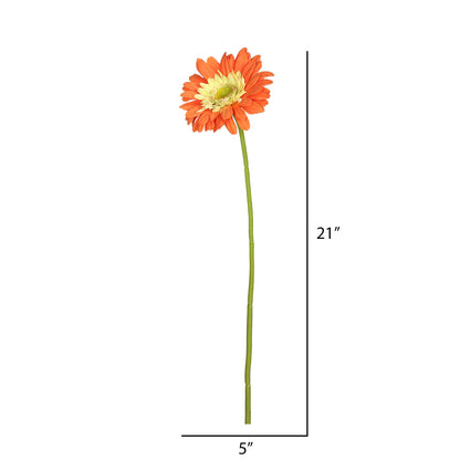 Vickerman 21" Artificial Orange Gerbera Daisy Stem 6 per Bag