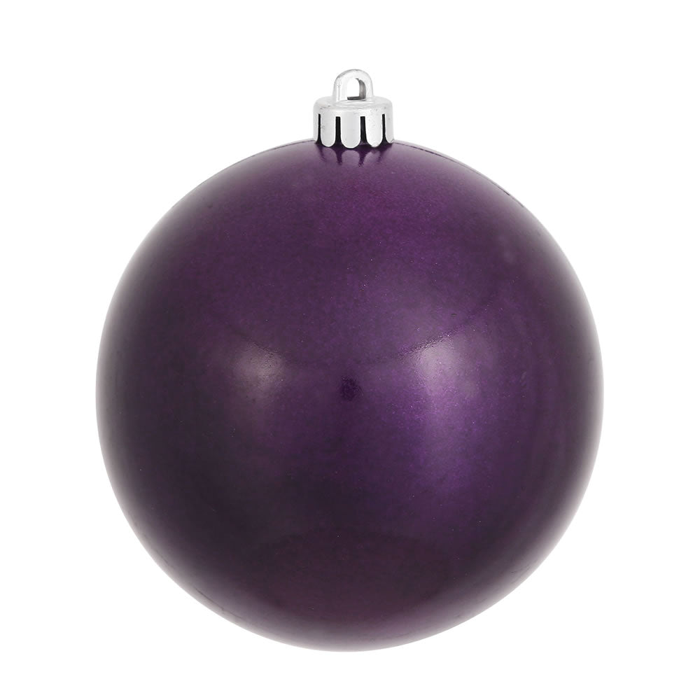 Vickerman 6" Plum Candy Ball Ornament 4 per Bag