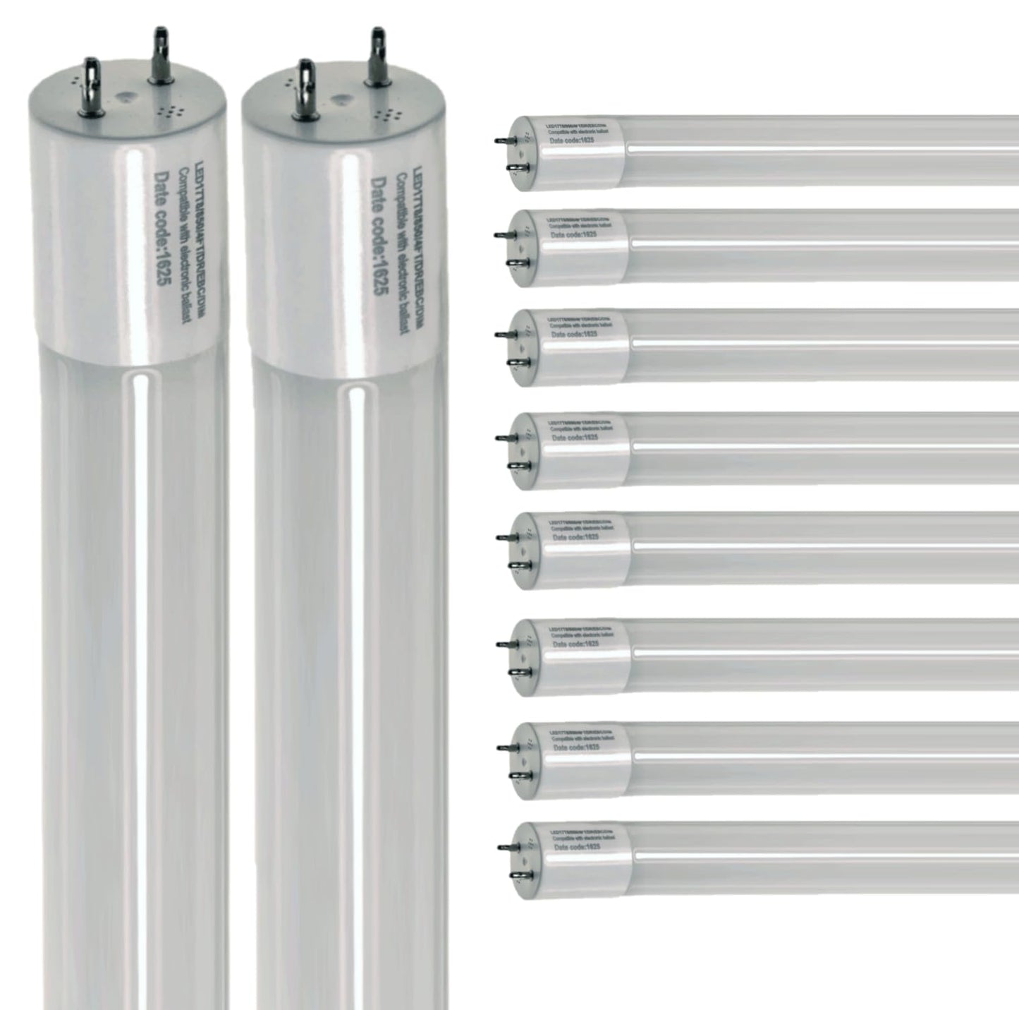 Damar- 4Ft T8 LED Tube Light Bulb Plug and Play Direct Replacement Emergency Ballast Compatible 17W 2200 Lumens 5000K Bright White G13 Bi-Pin Base 220? Beam Angle 120-277V Pack of 10- for Garage