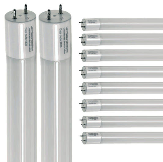Damar- 4Ft T8 LED Tube Light Bulb Plug and Play Direct Replacement Emergency Ballast Compatible 17W 2200 Lumens 5000K Bright White G13 Bi-Pin Base 220? Beam Angle 120-277V Pack of 10- for Garage