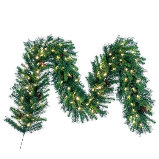 Vickerman 50' Cheyenne Artificial Christmas Garland Warm White LED Lights