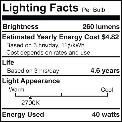 BULBRITE INCANDESCENT T10 MEDIUM SCREW (E26) 40W DIMMABLE LIGHT BULB 2700K/WARM WHITE 25PK (704040)