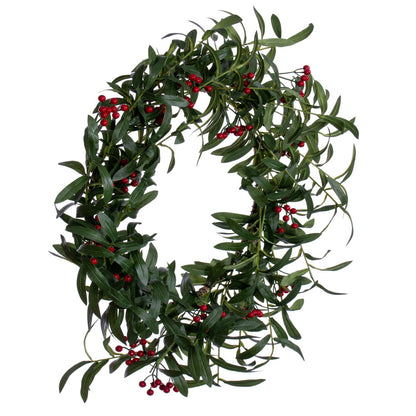Vickerman 24" Red Berry and Mistletoe Wreath.
