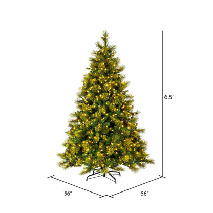 Vickerman 6.5' x 56" Emerald Mixed Fir Artificial Christmas Tree with Warm White LED Lights.