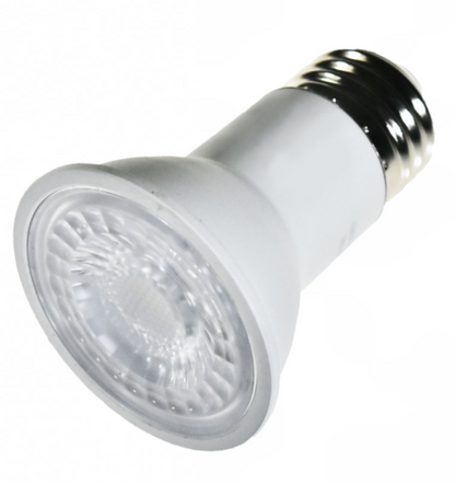 Damar PAR16 LED Long Neck Flood Light Bulb 6.5W 500 Lumen E26 Medium Base 5000K Bright White Ideal for Track & Recessed Spot Light Bulbs 120V CRI80 40° Beam Angle Dimmable White Finish Pack of 6