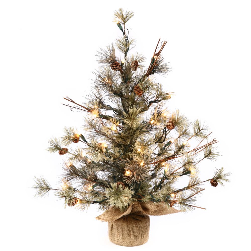 Vickerman 24" Dakota Pine Artificial Christmas Tree Warm White Dura-lit LED Lights