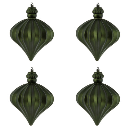 Vickerman 6" Moss Green Matte Onion Drop Christmas Ornament 4 per Bag