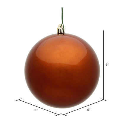 Vickerman 6" Copper Candy Ball Ornament 4 per Bag