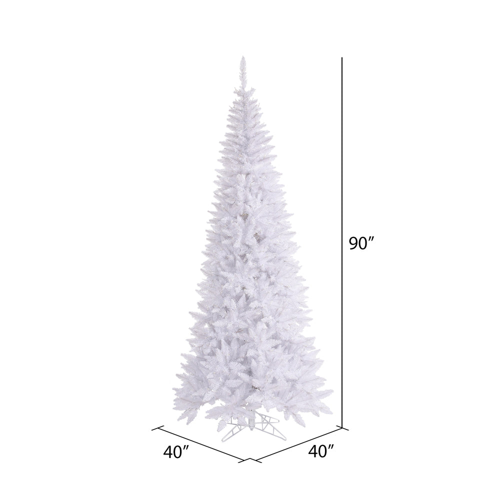 Vickerman 7.5' White Fir Slim Artificial Christmas Tree Unlit