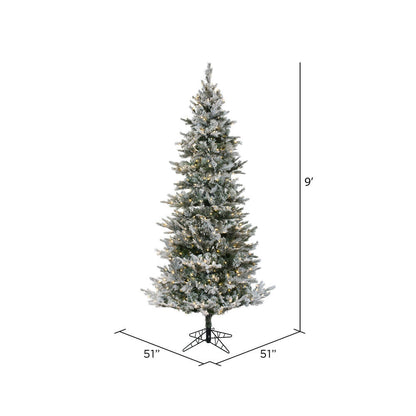Vickerman 9' x 51" Flocked Kiana Artificial Christmas Tree Dura-Lit® LED Warm White Mini Lights