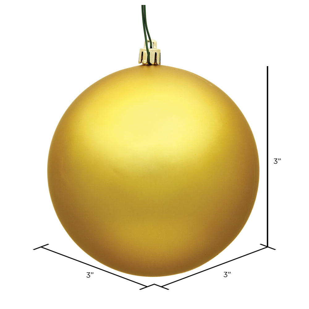 Vickerman 3" Honey Gold Matte Ball Ornament 12 per Bag