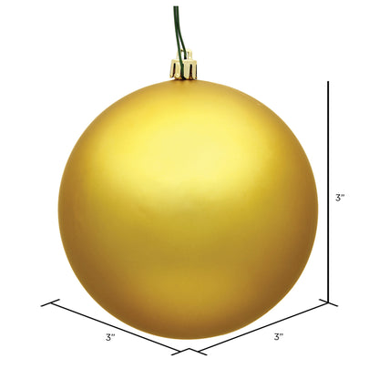 Vickerman 3" Honey Gold Matte Ball Ornament 12 per Bag