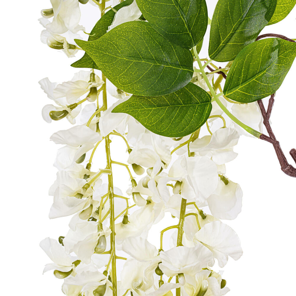 Vickerman 56" Artificial White Wisteria And Foliage Hanging Spray