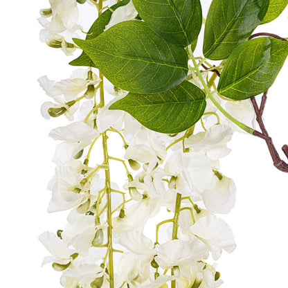Vickerman 56" Artificial White Wisteria And Foliage Hanging Spray