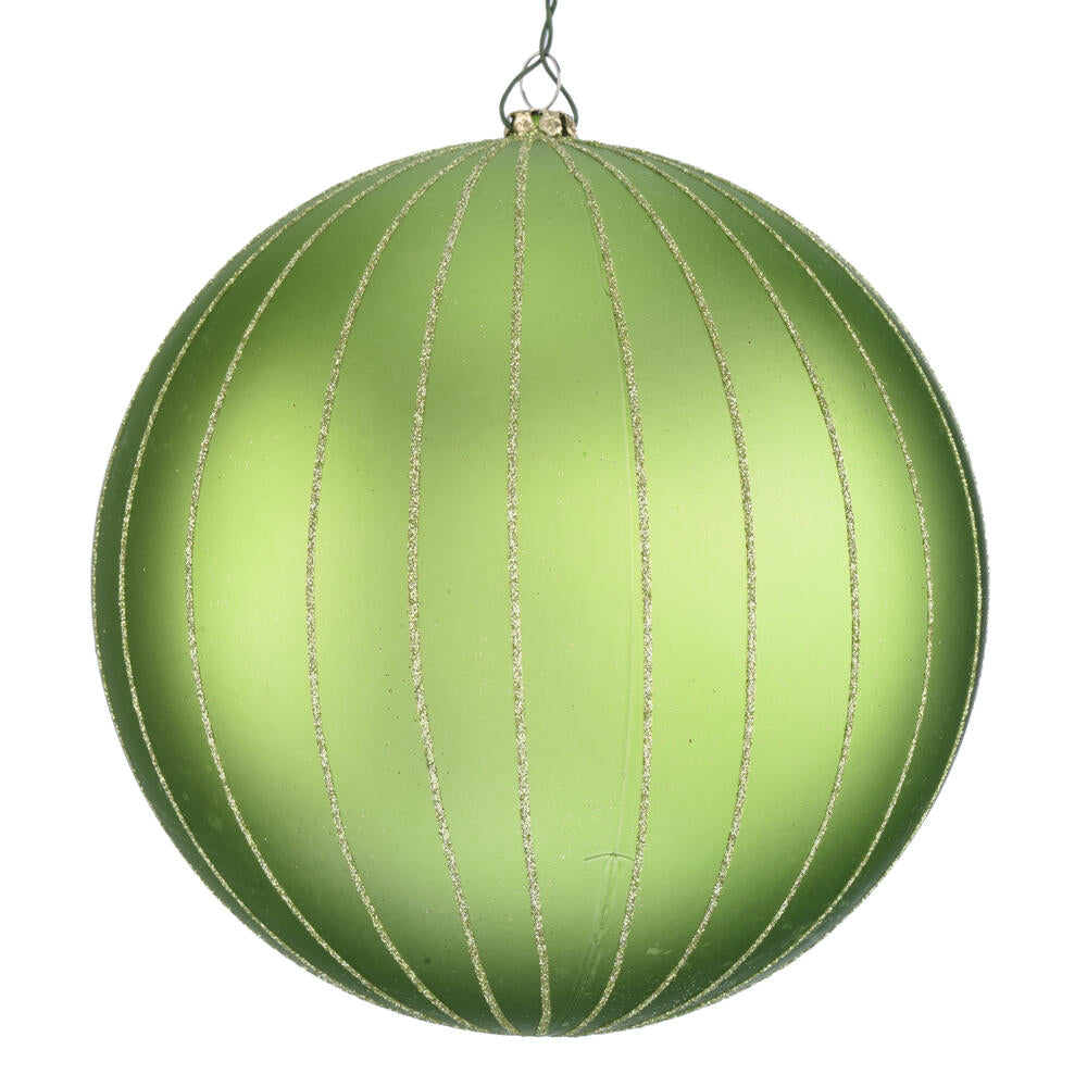 Vickerman 6" Celadon Matte Glitter Ball Christmas Ornament 2 pieces per bag