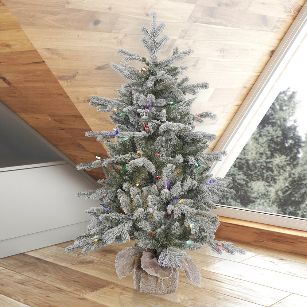 Vickerman 48" Frosted Sable Pine Artificial Christmas Tree Multi-Colored Dura-Lit® LED Lights.