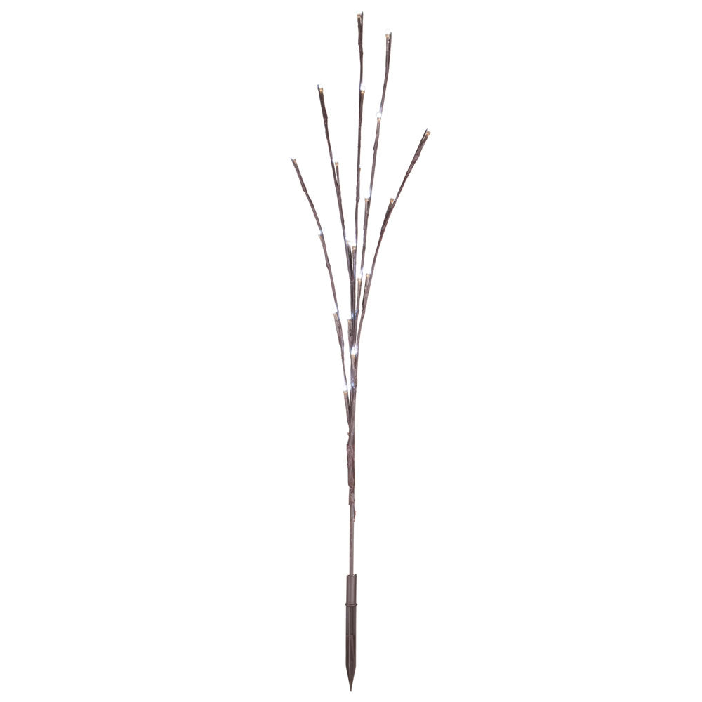 Vickerman 60 Cool White Wide Angle LED Twig Light Set on Brown Wire Pack of 3