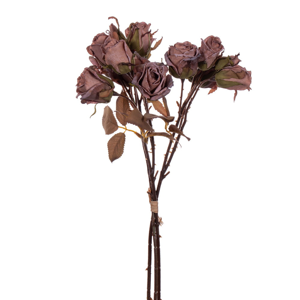 Vickerman 16.5" Light Mauve Artificial Dried Rose Bundle.