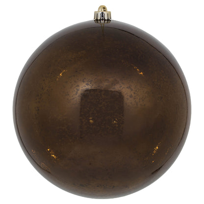 Vickerman 10" Chocolate Mercury Ball Christmas Ornament Features a Shiny Finish.